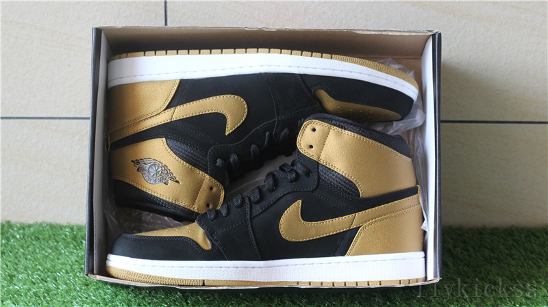 Air Jordan 1 I Retro High OG Black Gold Metallic